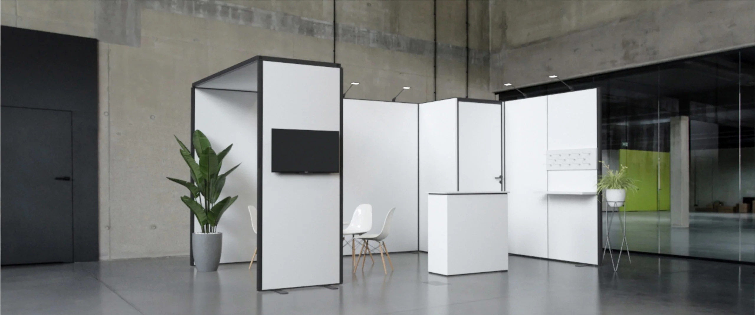 stand intérieur panneaux modulables