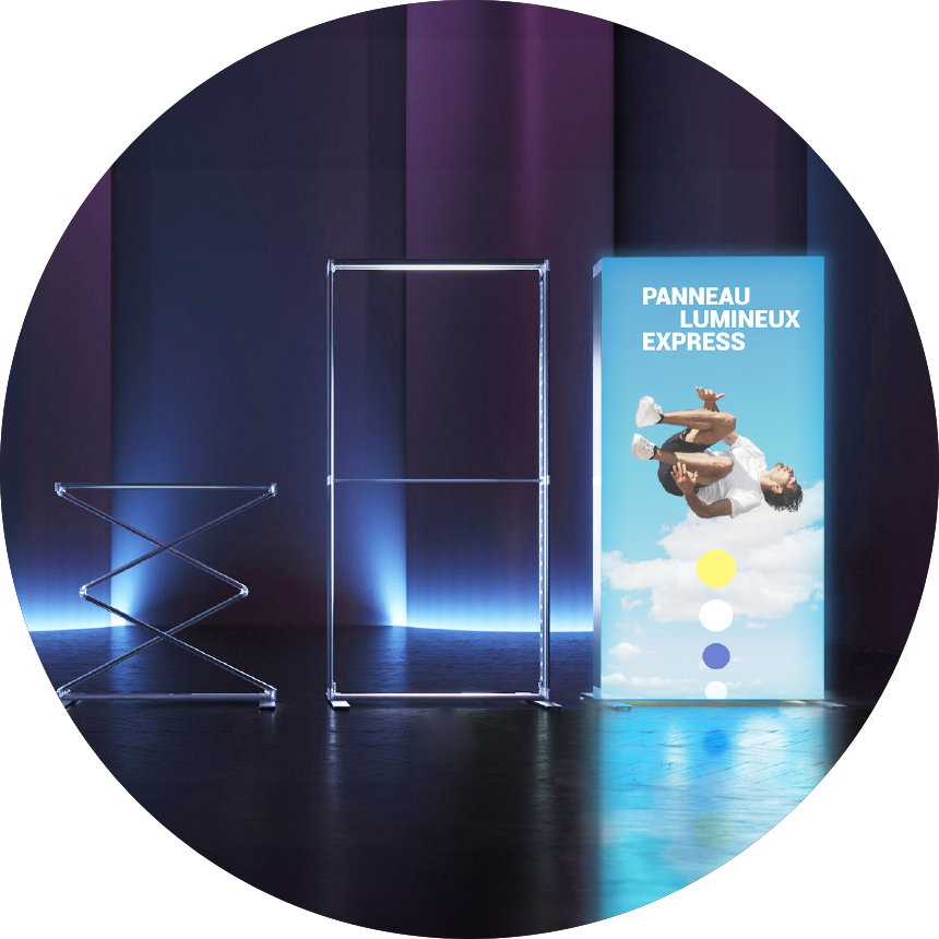 kakemono lumineux pliant