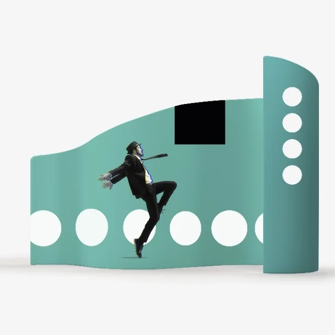 stand tubulaire forme ondulée