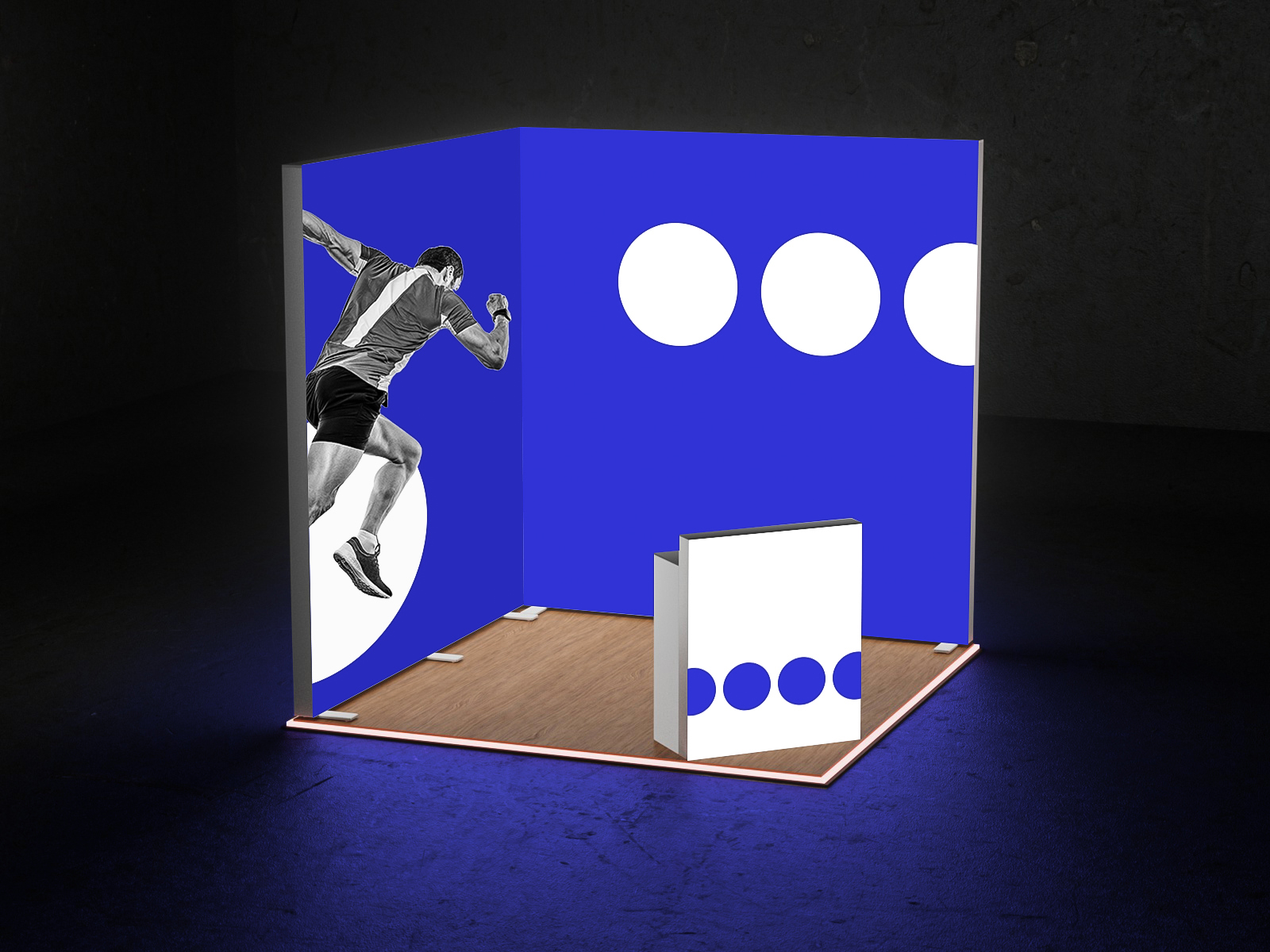 stand centre commercial lumineux