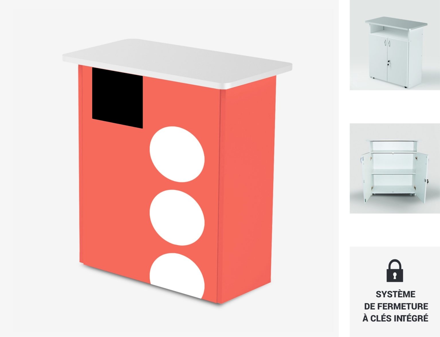Comptoir armoire pour stand professionnel
